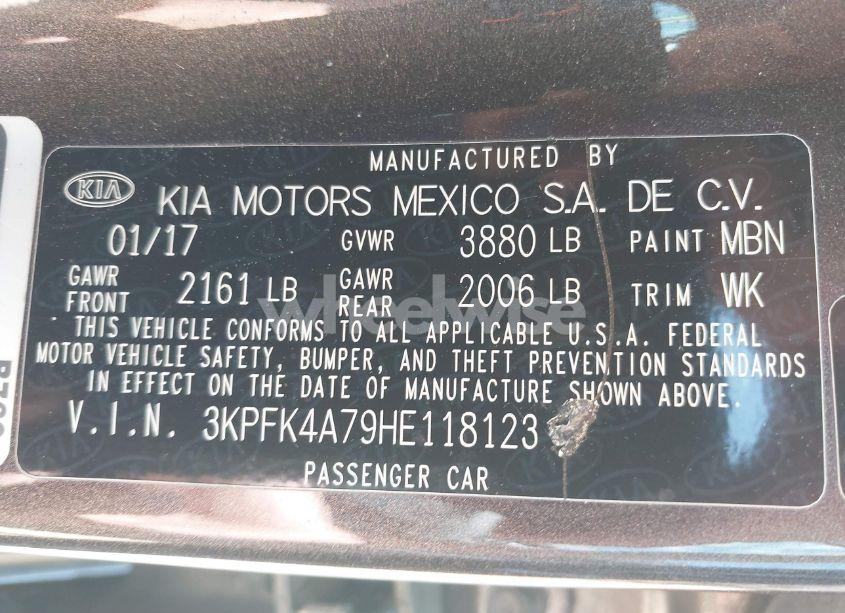 Photo 9 of 2017 Kia Forte LX (VIN 3KPFK4A79HE118123)