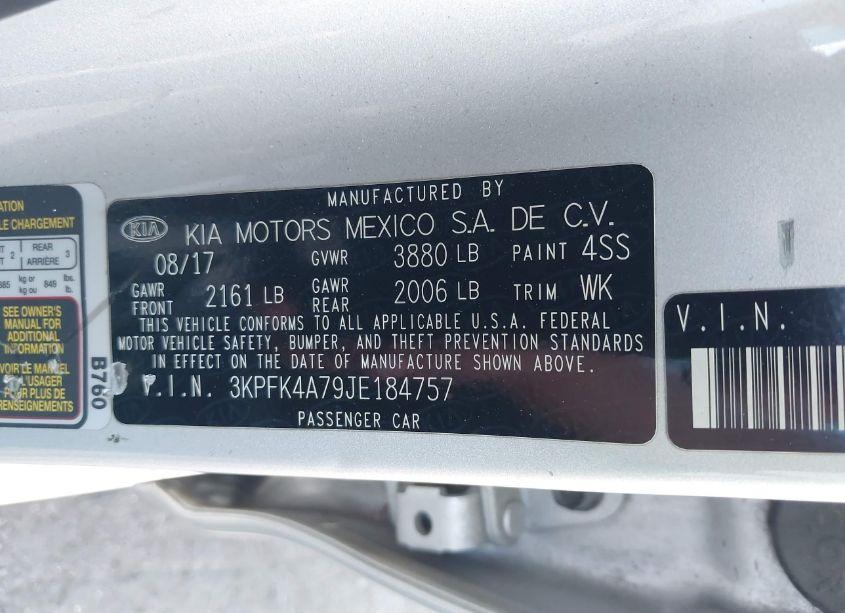 Photo 9 of 2018 Kia Forte LX (VIN 3KPFK4A79JE184757)