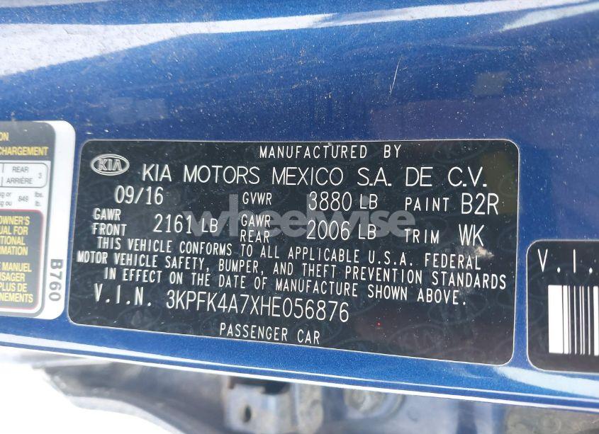 Photo 9 of 2017 Kia Forte LX (VIN 3KPFK4A7XHE056876)