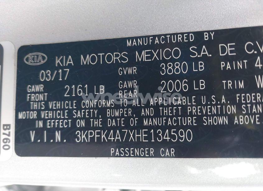 Photo 9 of 2017 Kia Forte LX (VIN 3KPFK4A7XHE134590)