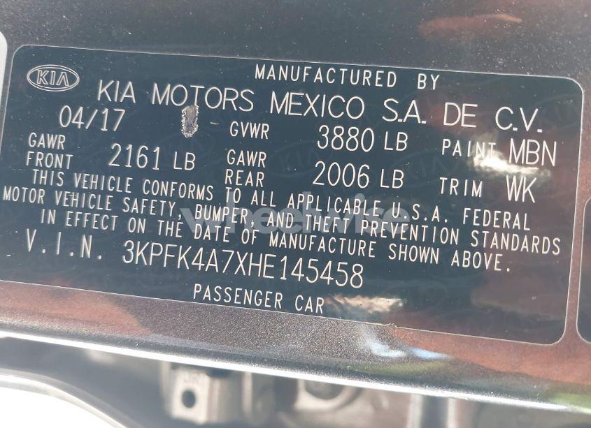 Photo 9 of 2017 Kia Forte LX (VIN 3KPFK4A7XHE145458)