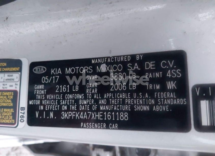 Photo 9 of 2017 Kia Forte LX (VIN 3KPFK4A7XHE161188)