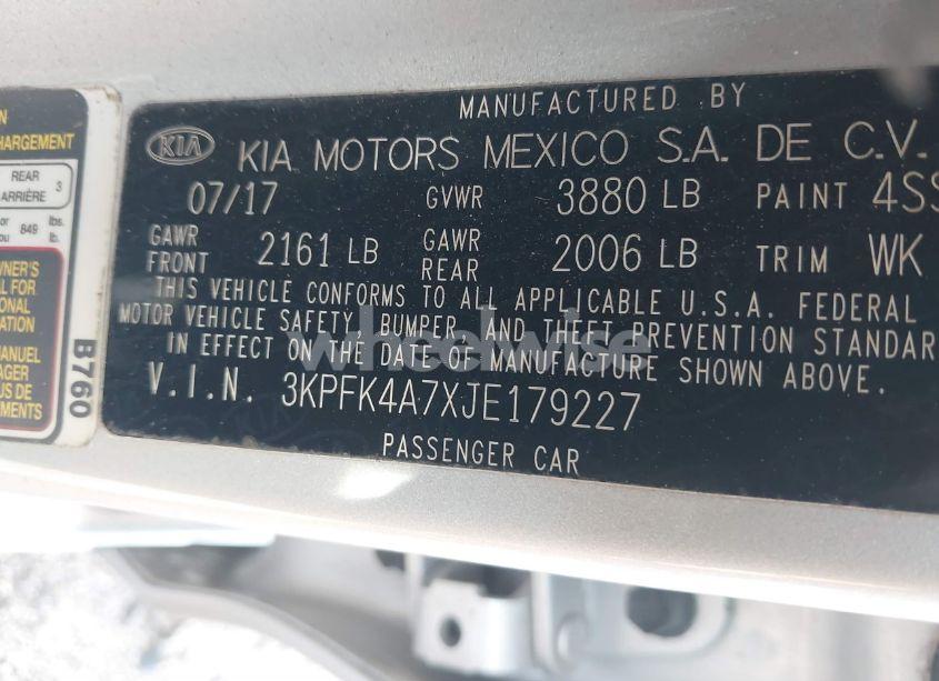 Photo 9 of 2018 Kia Forte LX (VIN 3KPFK4A7XJE179227)
