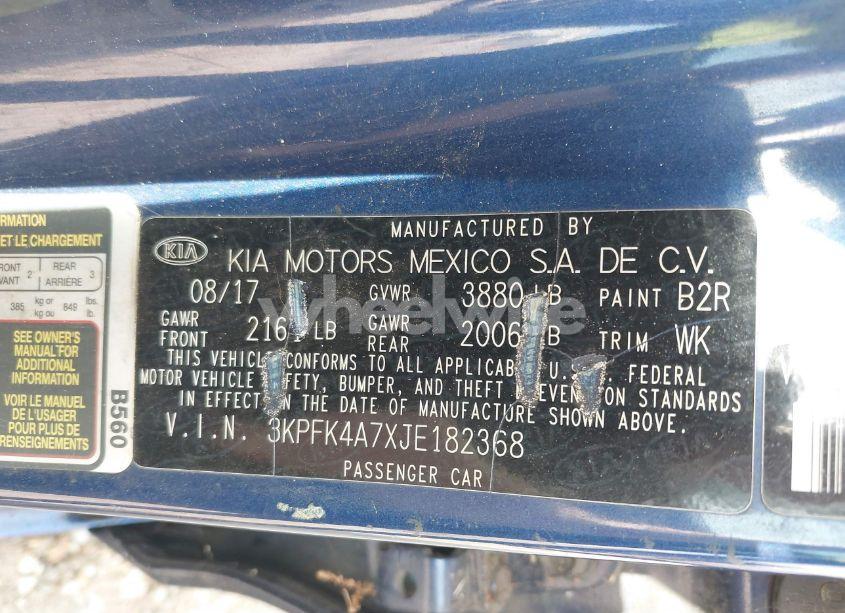 Photo 9 of 2018 Kia Forte LX (VIN 3KPFK4A7XJE182368)