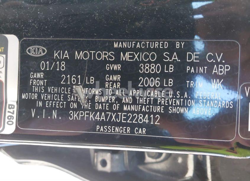 Photo 9 of 2018 Kia Forte LX (VIN 3KPFK4A7XJE228412)