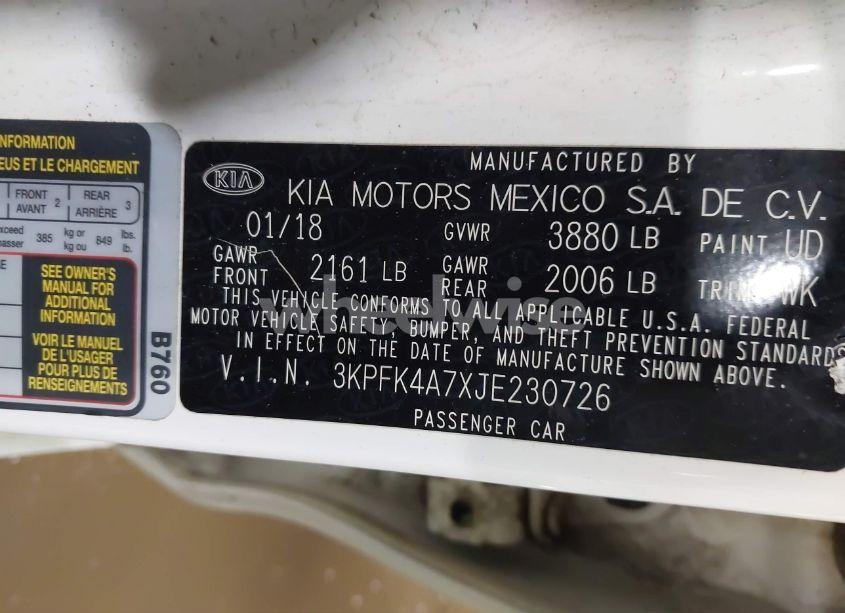 Photo 9 of 2018 Kia Forte LX (VIN 3KPFK4A7XJE230726)