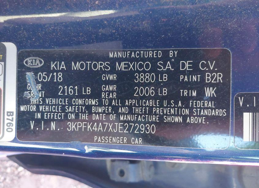 Photo 9 of 2018 Kia Forte LX (VIN 3KPFK4A7XJE272930)