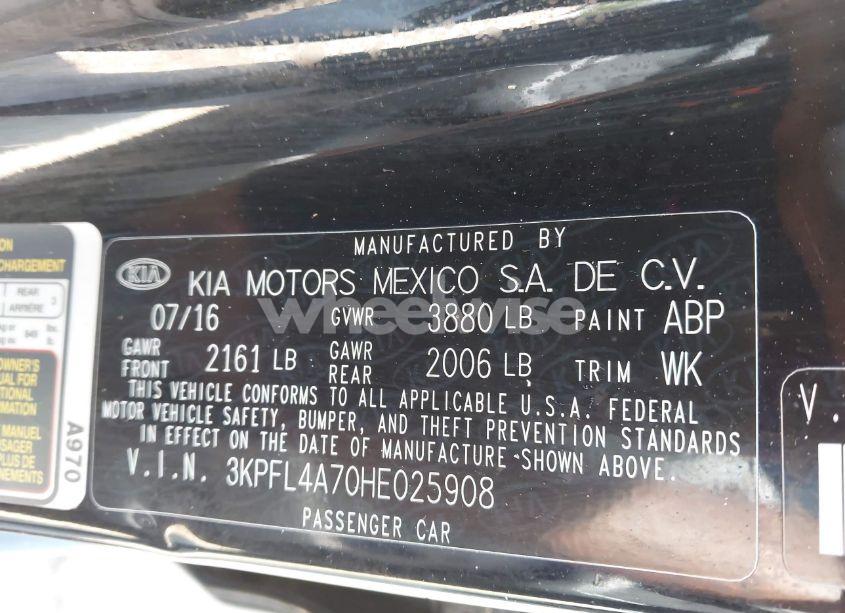 Photo 9 of 2017 Kia Forte S (VIN 3KPFL4A70HE025908)