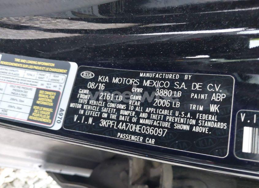 Photo 9 of 2017 Kia Forte S (VIN 3KPFL4A70HE036097)