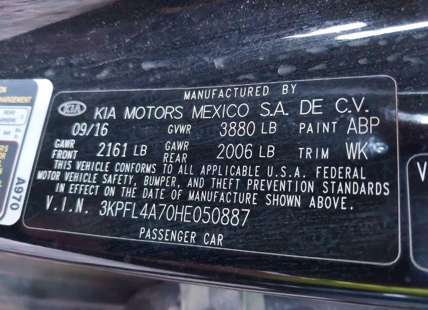 Photo 9 of 2017 Kia Forte S (VIN 3KPFL4A70HE050887)