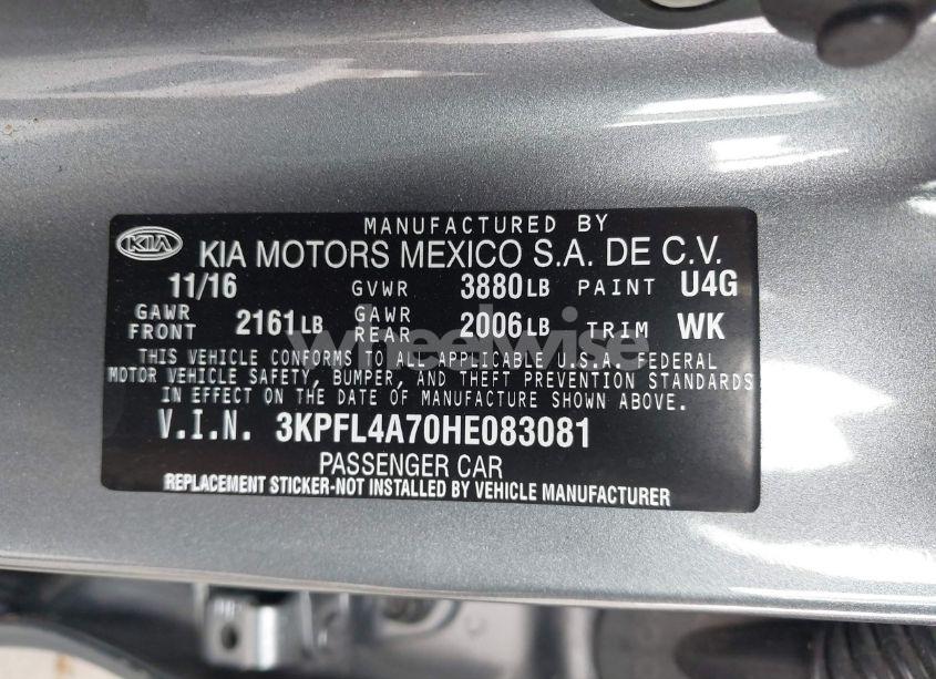 Photo 9 of 2017 Kia Forte S (VIN 3KPFL4A70HE083081)