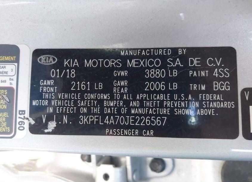 Photo 9 of 2018 Kia Forte LX (VIN 3KPFL4A70JE226567)