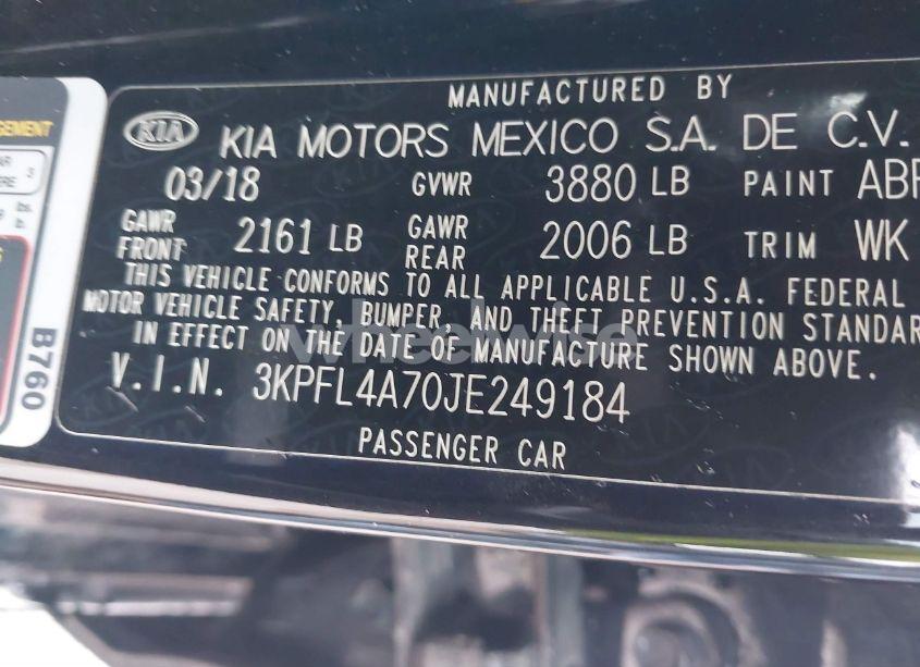 Photo 9 of 2018 Kia Forte LX (VIN 3KPFL4A70JE249184)