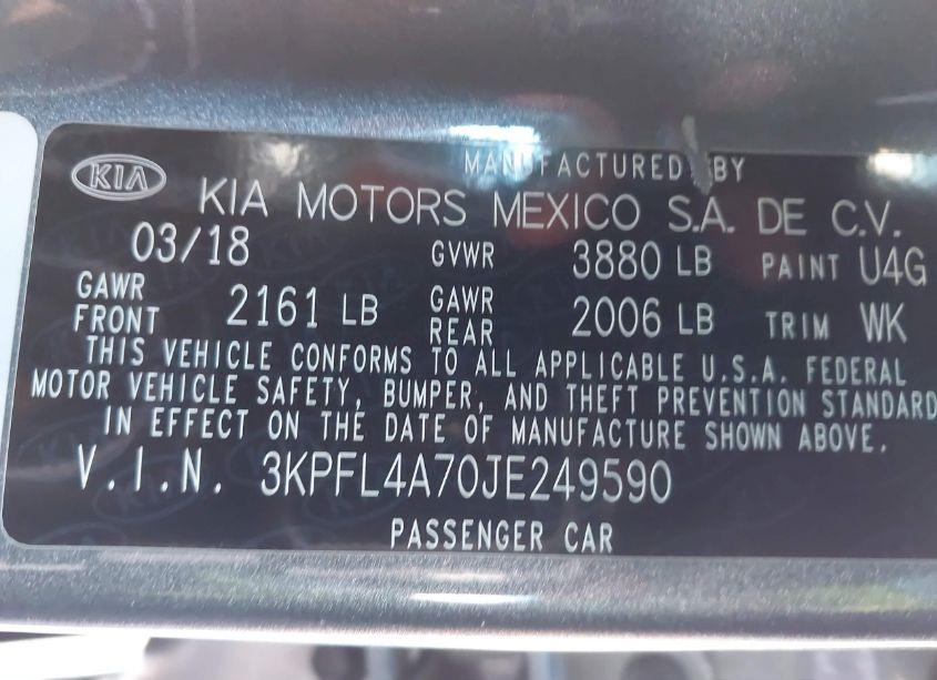 Photo 9 of 2018 Kia Forte S (VIN 3KPFL4A70JE249590)