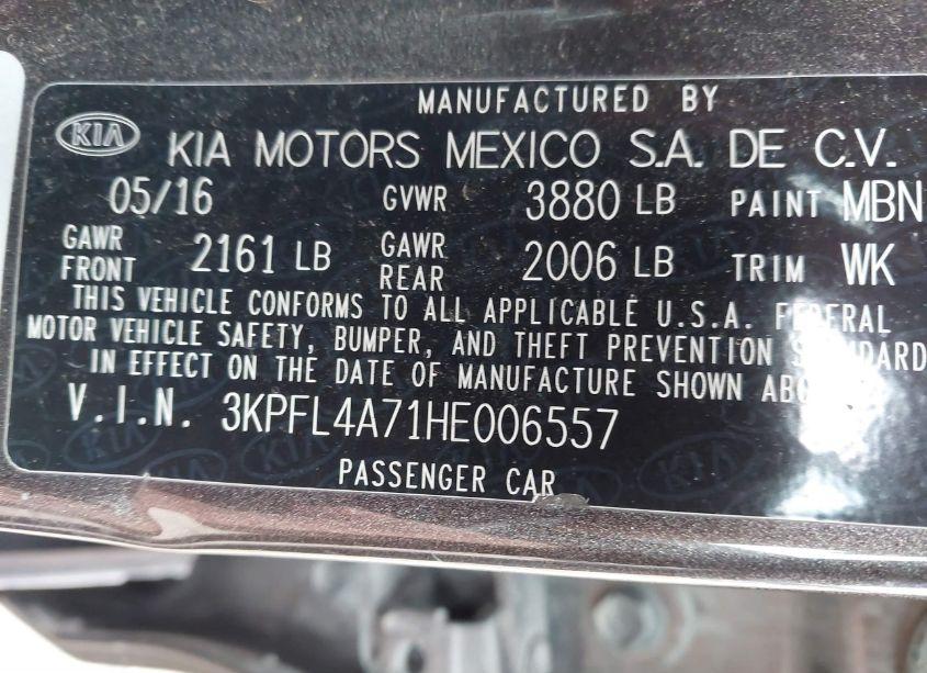 Photo 9 of 2017 Kia Forte LX (VIN 3KPFL4A71HE006557)