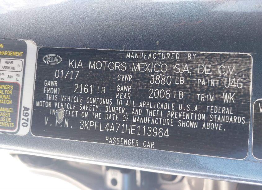 Photo 9 of 2017 Kia Forte S (VIN 3KPFL4A71HE113964)