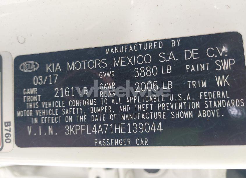 Photo 9 of 2017 Kia Forte LX (VIN 3KPFL4A71HE139044)
