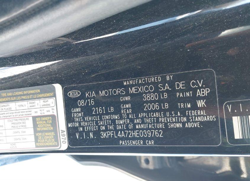 Photo 9 of 2017 Kia Forte S (VIN 3KPFL4A72HE039762)