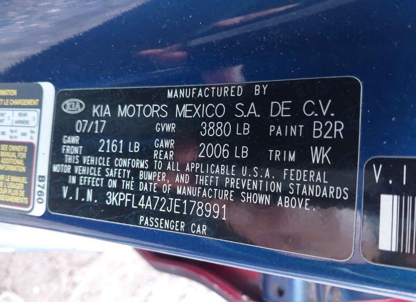 Photo 9 of 2018 Kia Forte LX (VIN 3KPFL4A72JE178991)