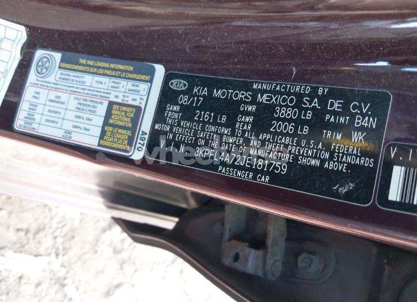 Photo 9 of 2018 Kia Forte LX (VIN 3KPFL4A72JE181759)