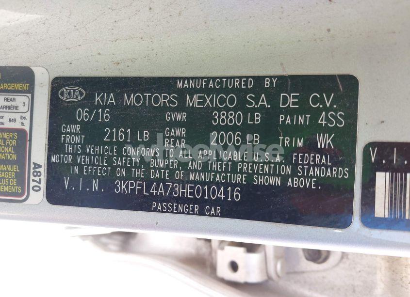 Photo 9 of 2017 Kia Forte LX (VIN 3KPFL4A73HE010416)