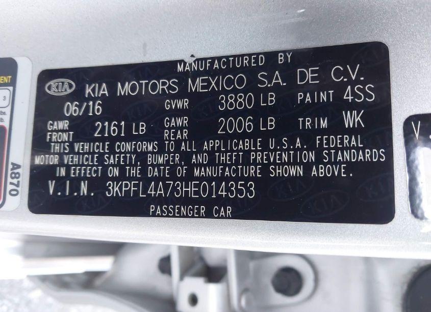 Photo 9 of 2017 Kia Forte LX (VIN 3KPFL4A73HE014353)