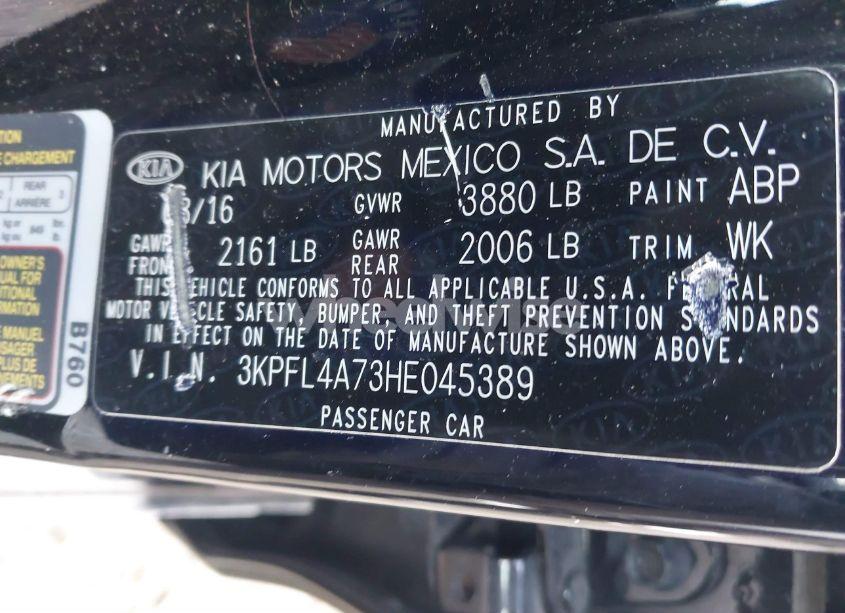 Photo 9 of 2017 Kia Forte LX (VIN 3KPFL4A73HE045389)