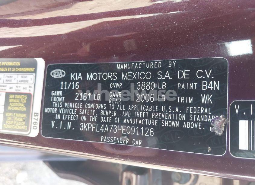 Photo 9 of 2017 Kia Forte LX (VIN 3KPFL4A73HE091126)