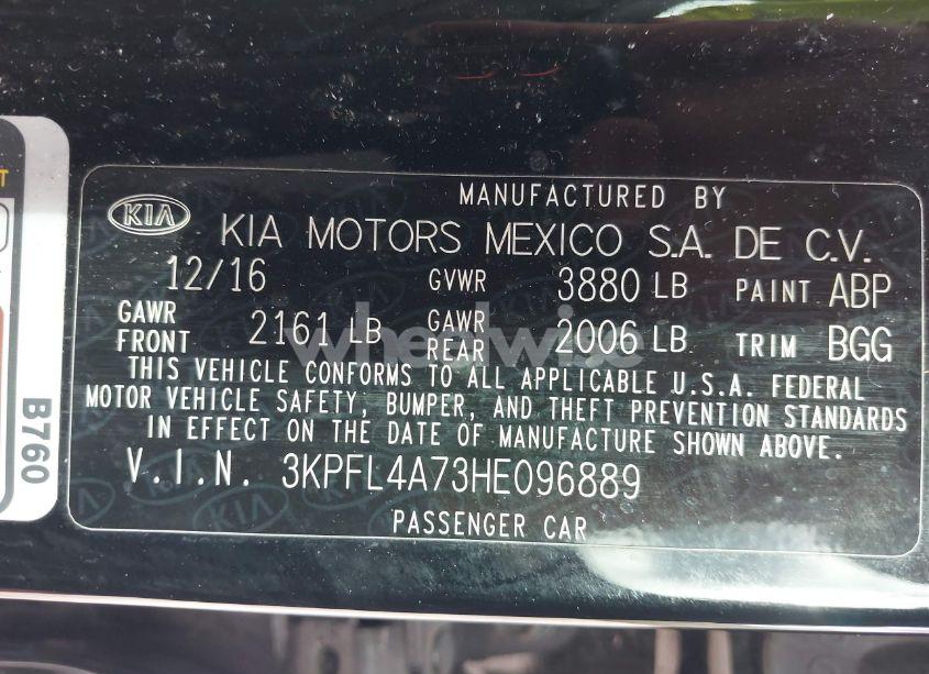 Photo 9 of 2017 Kia Forte LX (VIN 3KPFL4A73HE096889)