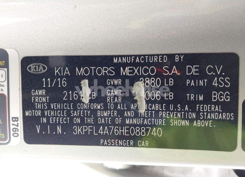 Photo 9 of 2017 Kia Forte LX (VIN 3KPFL4A76HE088740)