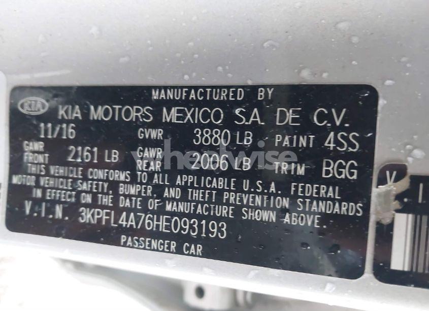 Photo 9 of 2017 Kia Forte LX (VIN 3KPFL4A76HE093193)