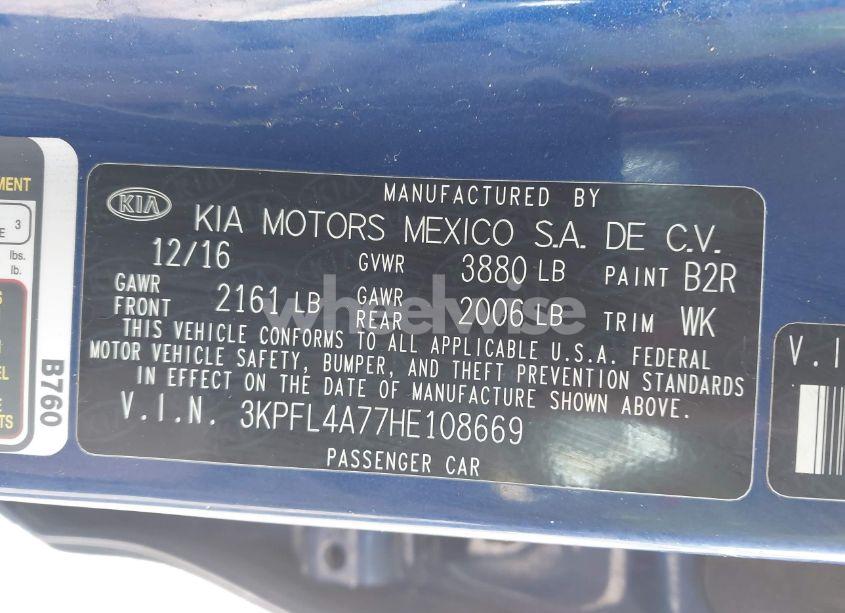 Photo 9 of 2017 Kia Forte LX (VIN 3KPFL4A77HE108669)