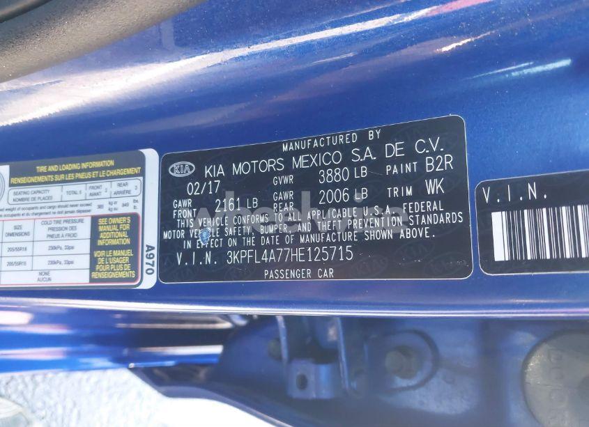 Photo 9 of 2017 Kia Forte S (VIN 3KPFL4A77HE125715)