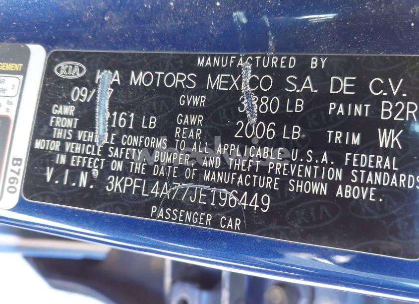 Photo 9 of 2018 Kia Forte LX (VIN 3KPFL4A77JE196449)
