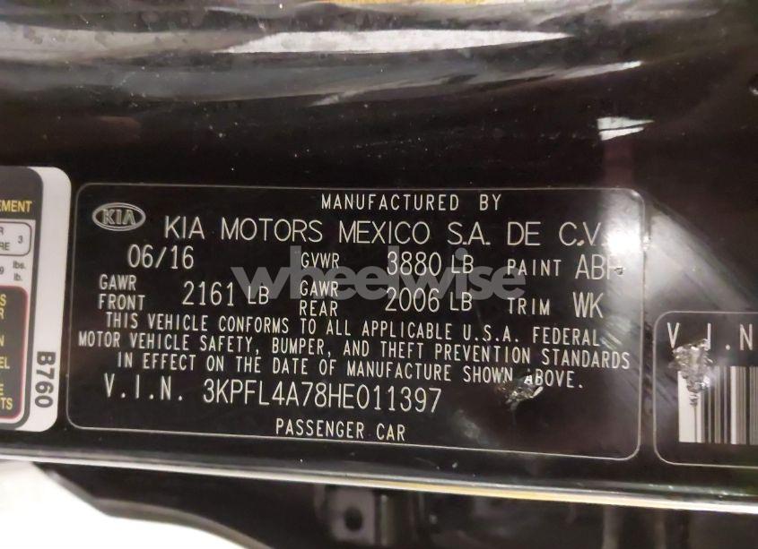 Photo 9 of 2017 Kia Forte LX (VIN 3KPFL4A78HE011397)