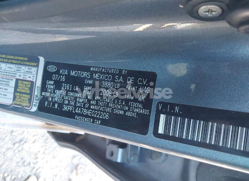 Photo 9 of 2017 Kia Forte S (VIN 3KPFL4A78HE022206)