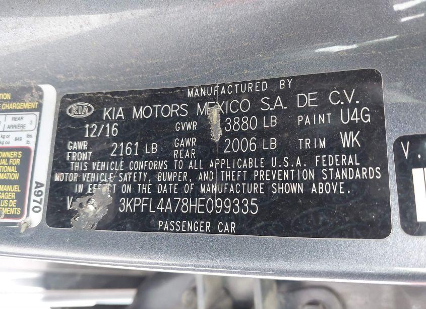 Photo 9 of 2017 Kia Forte S (VIN 3KPFL4A78HE099335)