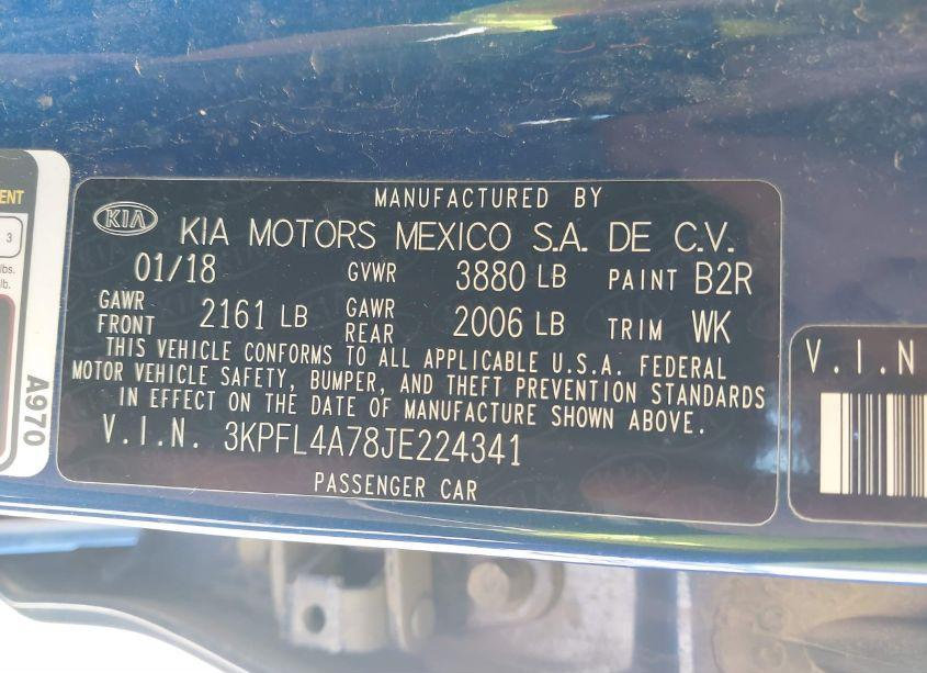 Photo 9 of 2018 Kia Forte LX (VIN 3KPFL4A78JE224341)