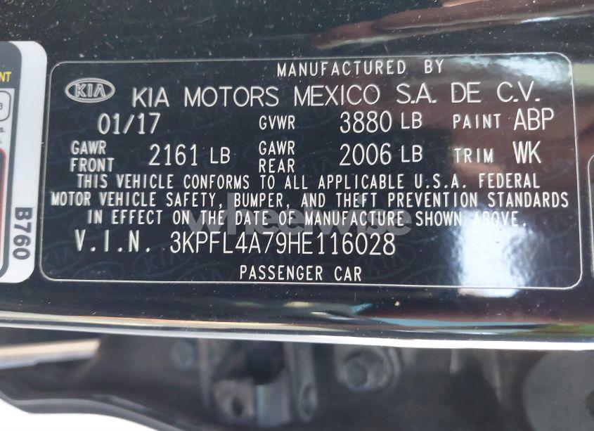 Photo 9 of 2017 Kia Forte LX (VIN 3KPFL4A79HE116028)