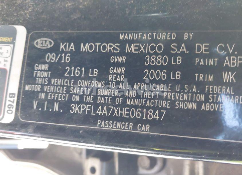 Photo 9 of 2017 Kia Forte LX (VIN 3KPFL4A7XHE061847)