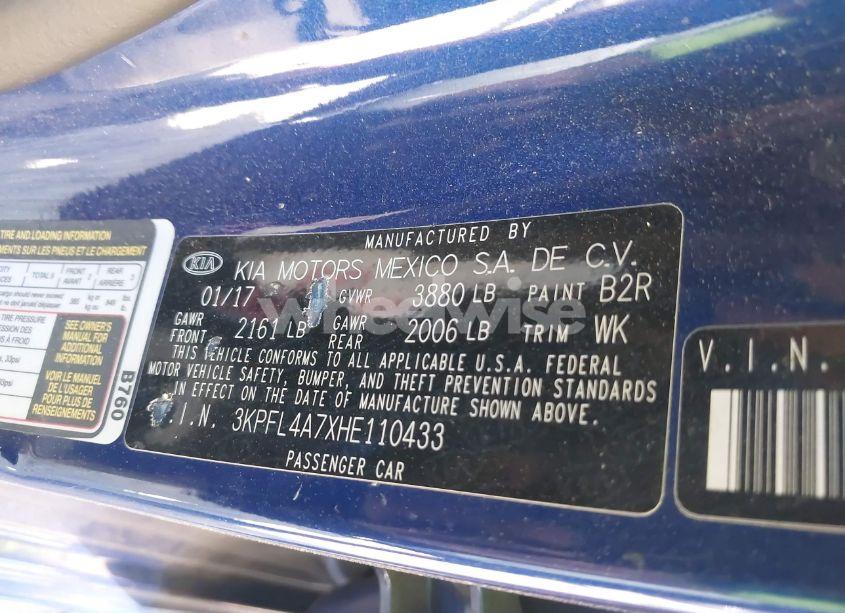 Photo 9 of 2017 Kia Forte LX (VIN 3KPFL4A7XHE110433)