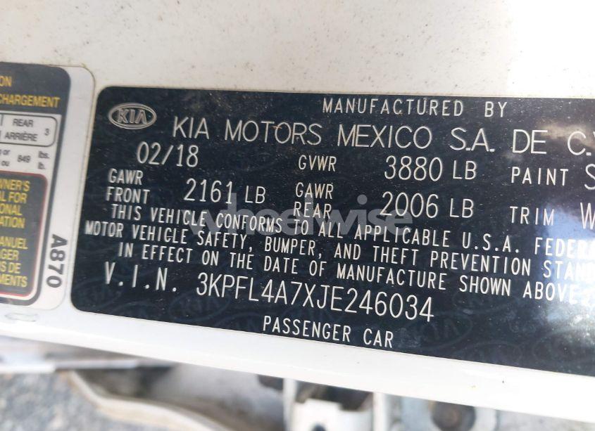 Photo 9 of 2018 Kia Forte LX (VIN 3KPFL4A7XJE246034)