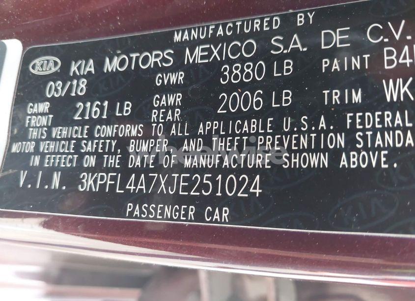 Photo 9 of 2018 Kia Forte LX (VIN 3KPFL4A7XJE251024)