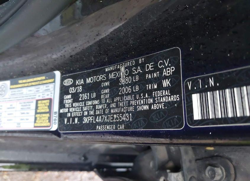 Photo 9 of 2018 Kia Forte LX (VIN 3KPFL4A7XJE255431)