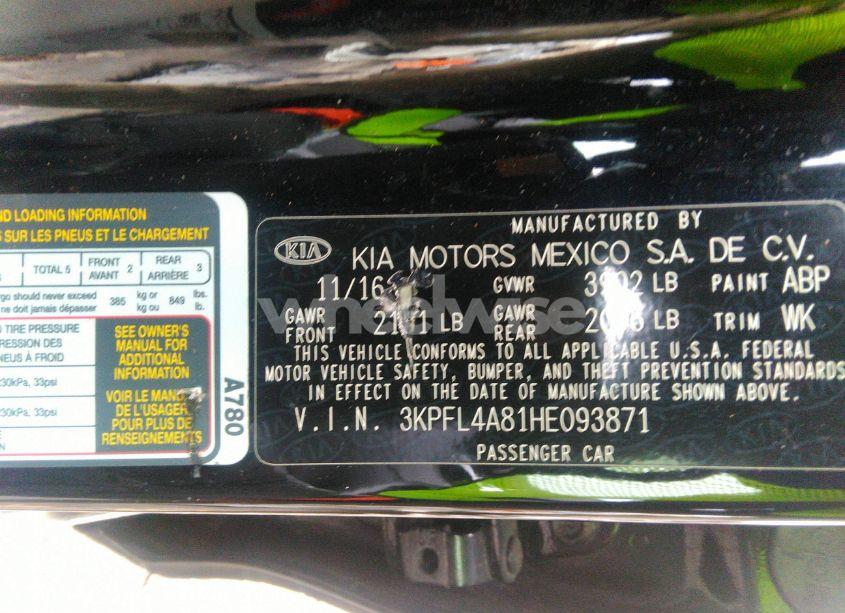 Photo 9 of 2017 Kia Forte EX (VIN 3KPFL4A81HE093871)