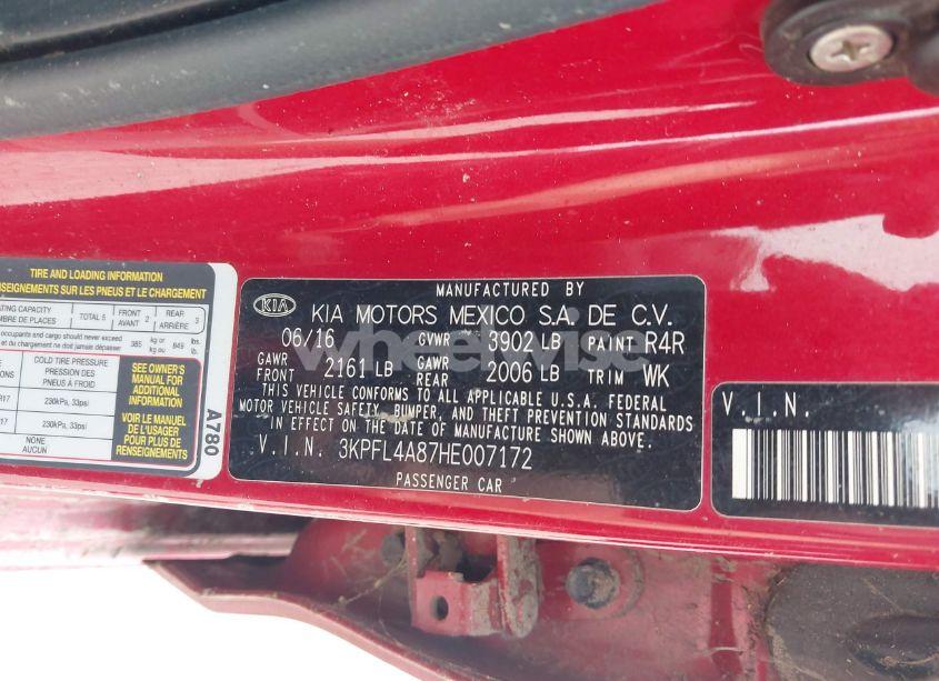 Photo 9 of 2017 Kia Forte EX (VIN 3KPFL4A87HE007172)