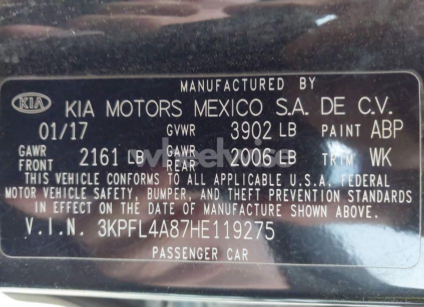 Photo 9 of 2017 Kia Forte EX (VIN 3KPFL4A87HE119275)