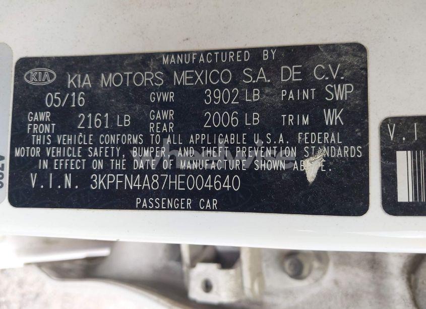 Photo 9 of 2017 Kia Forte EX (VIN 3KPFN4A87HE004640)