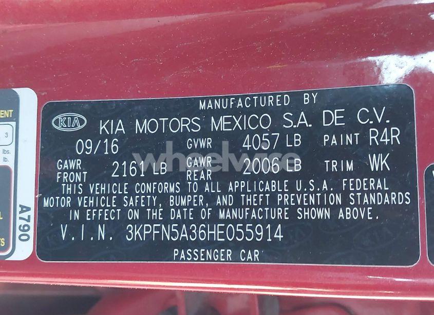 Photo 9 of 2017 Kia Forte SX (VIN 3KPFN5A36HE055914)
