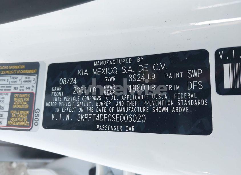 Photo 9 of 2025 Kia K4 LXS (VIN 3KPFT4DE0SE006020)
